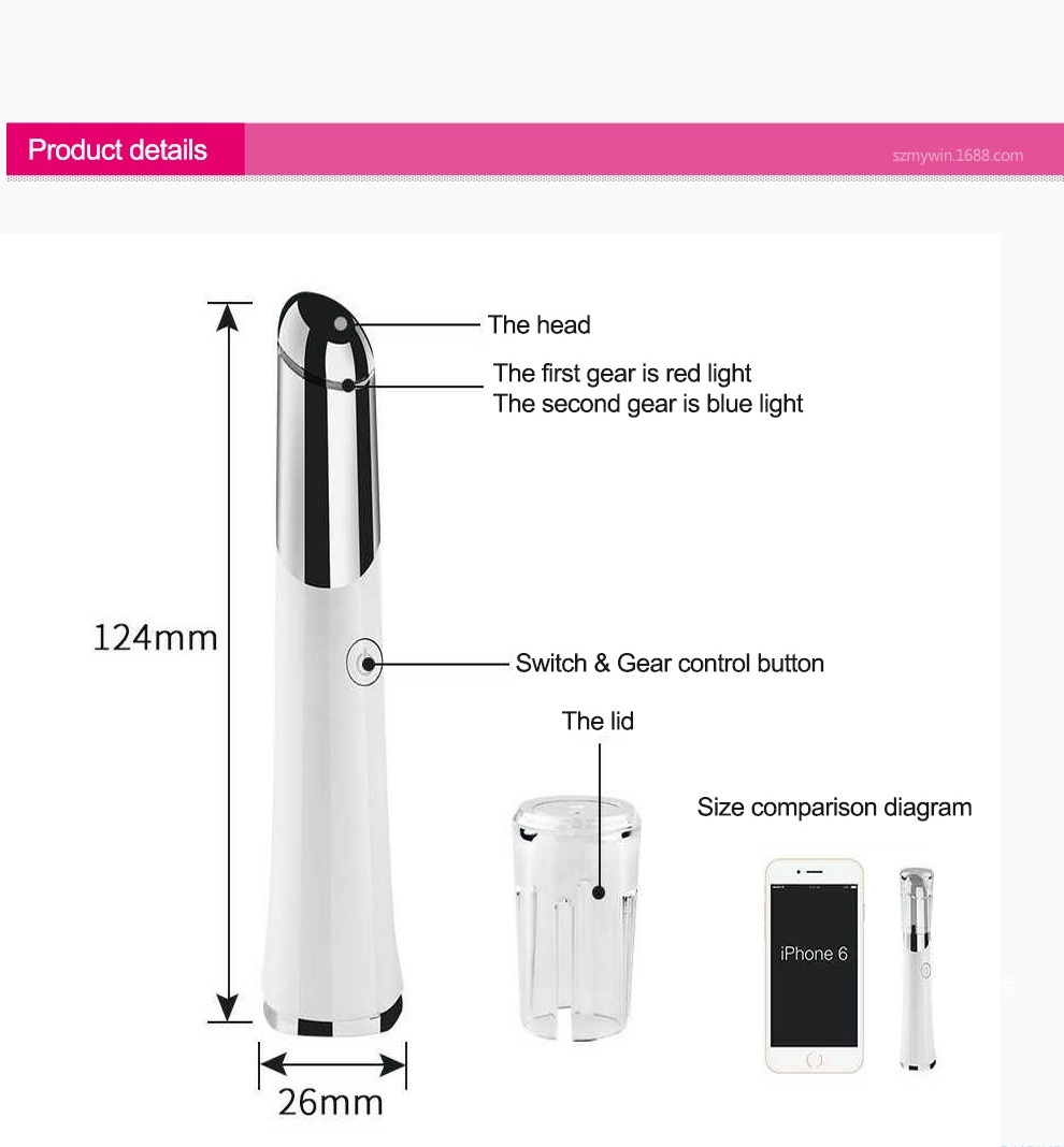 Skönhet Eye Massager USB Uppladdningsbar ansikts Massager Hudvårdsenhet Detaljer